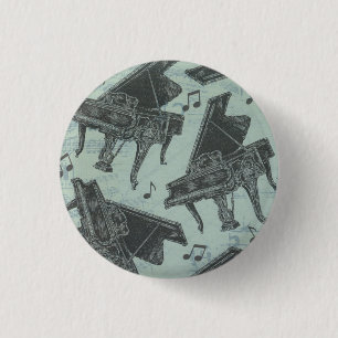 Badge Rond 2,50 Cm Bouton principal de musique de piano