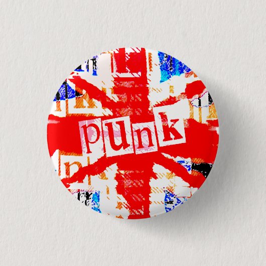 Badge Rond 2,50 Cm Bouton Punk Union Jack (Devant)