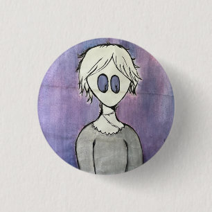 Badge Rond 2,50 Cm Bouton Purple Fella