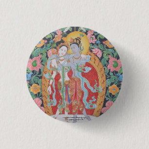 Badge Rond 2,50 Cm Bouton Radha-Krishna
