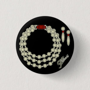 Badge Rond 2,50 Cm Bouton réglé de collier de perle