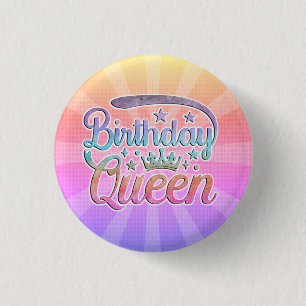 Badge Rond 2,50 Cm Bouton Reine Anniversaire