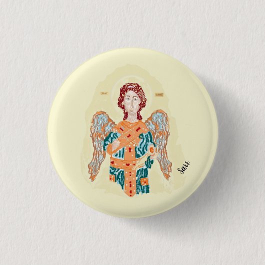 Badge Rond 2,50 Cm Bouton religieux : Archange Gabriel (Devant)
