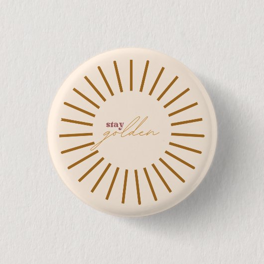 Badge Rond 2,50 Cm Bouton Rester doré (Devant)