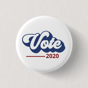 Badge Rond 2,50 Cm Bouton Retro Red & Blue Vote 2020