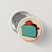 Badge Rond 2,50 Cm Bouton Retro Toaster (Devant & derrière)