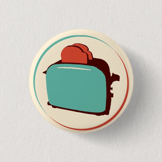 Badge Rond 2,50 Cm Bouton Retro Toaster (Devant)