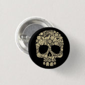 Badge Rond 2,50 Cm Bouton rond de crâne de fleur (Devant & derrière)