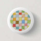 Badge Rond 2,50 Cm Bouton rond de la broche QUILT CRAZY - Blanc (Devant)