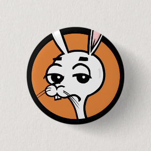 BADGE ROND 2,50 CM BOUTON ROND DE LAPIN DRÔLE DE BANDE DESSINÉE
