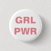 bouton rond de puissance féministe de fille