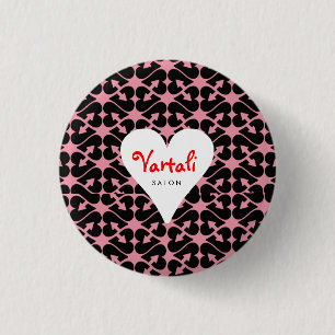 Badge Rond 2,50 Cm Bouton rond de Vartali de coeur de flèche