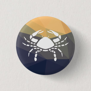Badge Rond 2,50 Cm Bouton rond du signe du zodiaque Cancer.