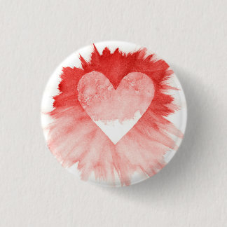 Badge Rond 2,50 Cm Bouton rond en forme de cœur avec éclaboussure de