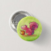 Badge Rond 2,50 Cm Bouton rose d'écureuil (Devant & derrière)