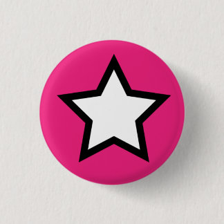 Badge Rond 2,50 Cm Bouton rose d'étoile