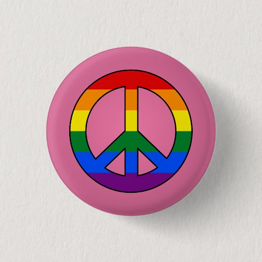 Badge Rond 2,50 Cm Bouton rose du drapeau LGBT (Devant)