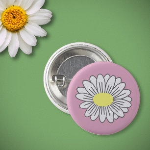 Badge Rond 2,50 Cm Bouton rose Fleur Faisy