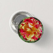 Badge Rond 2,50 Cm Bouton Rose rouge et jaune variable (Devant & derrière)
