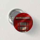 Badge Rond 2,50 Cm Bouton rouge britannique de cabine téléphonique (Devant & derrière)