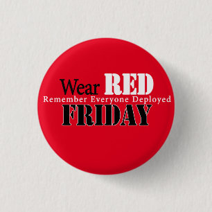Badge Rond 2,50 Cm Bouton ROUGE de vendredi