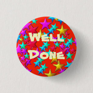 Badge Rond 2,50 Cm Bouton rouge d'étoile fait par bien
