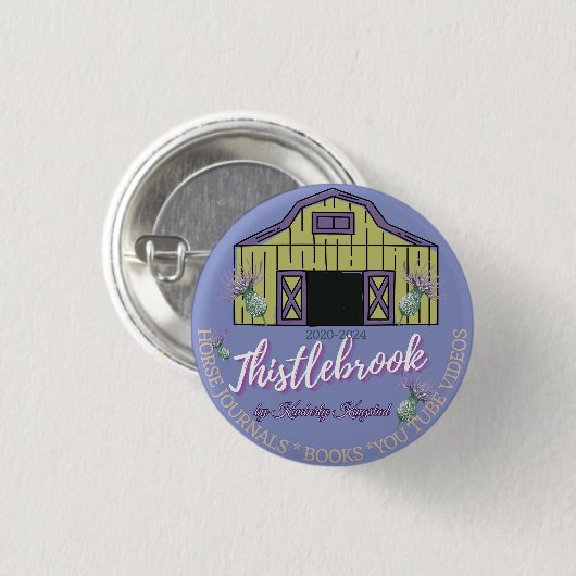 Badge Rond 2,50 Cm Bouton ruban de marque THISTLEBROOK (Devant & derrière)