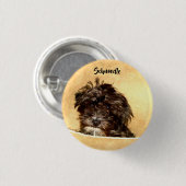 Badge Rond 2,50 Cm Bouton Schnoodle Chien (Devant & derrière)