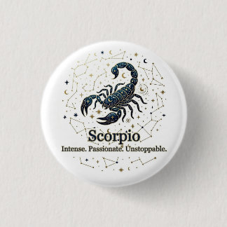 Badge Rond 2,50 Cm Bouton Scorpion Zodiaque - signe du zodiaque scorp