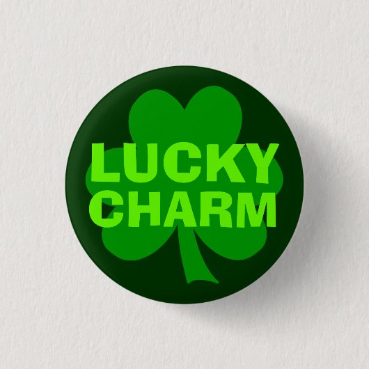 Badge Rond 2,50 Cm Bouton Shamrock Green Lucky Charm (Devant)