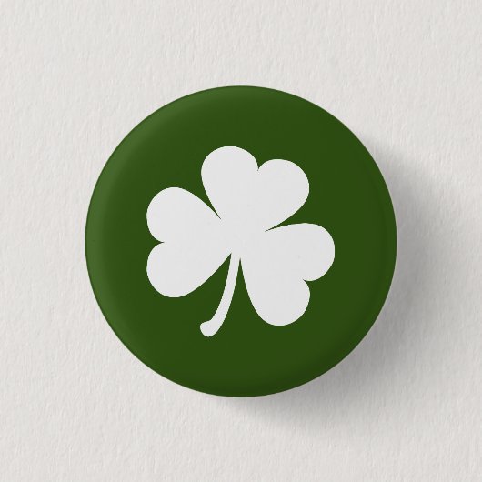 Badge Rond 2,50 Cm Bouton Shamrock irlandais personnalisable | Vert f (Devant)