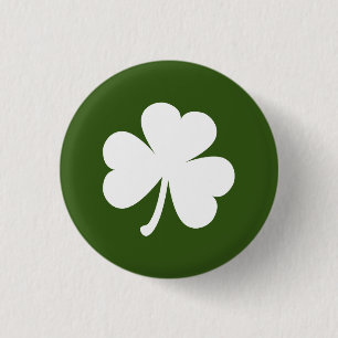 Badge Rond 2,50 Cm Bouton Shamrock irlandais personnalisable   Vert f