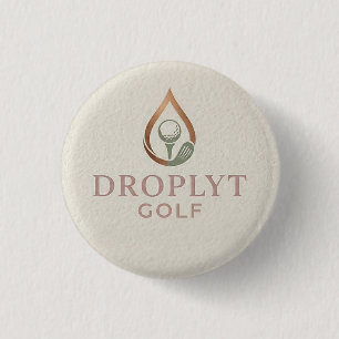 Badge Rond 2,50 Cm Bouton Signature Droplyt Golf (Logo Rose)