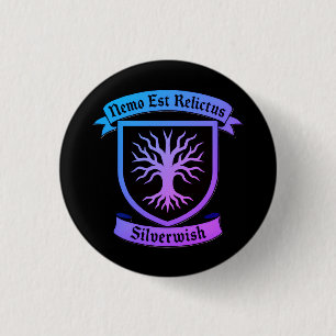 Badge Rond 2,50 Cm Bouton SilverWish/broche Dégradé bleu-violet