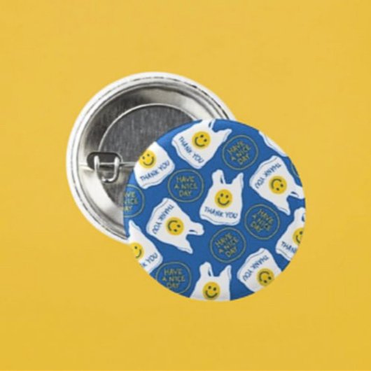 Badge Rond 2,50 Cm Bouton Smiley Pop