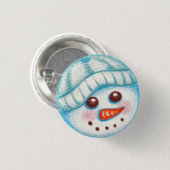 Badge Rond 2,50 Cm Bouton Snowman (Devant & derrière)