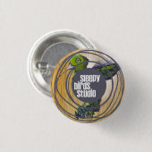 Badge Rond 2,50 Cm Bouton somnolent 1 de studio d'oiseaux (Devant & derrière)