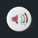 Badge Rond 2,50 Cm Bouton Son Floral<br><div class="desc">Bouton mignon avec floral superposant un symbole sonore. Blast your tunes. :)</div>