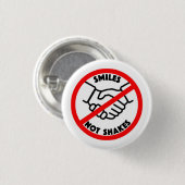 Badge Rond 2,50 Cm Bouton SOURIRE PAS TOURNER (Devant & derrière)