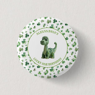 Badge Rond 2,50 Cm Bouton st patrick Lucky One Dinosaur