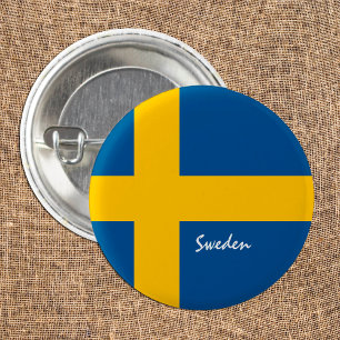Badge Rond 2,50 Cm Bouton Suède, mode Drapeau suédois patriotique