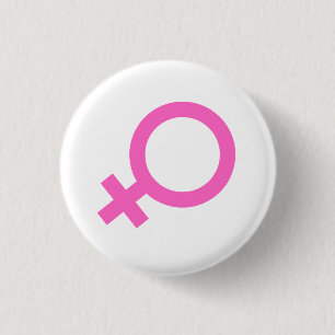 Badge Rond 2,50 Cm Bouton symbole de genre féminin rose