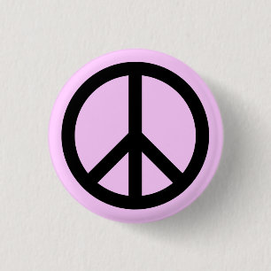 Badge Rond 2,50 Cm Bouton Symbole de paix rose