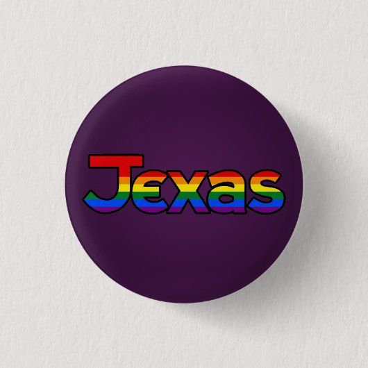 Badge Rond 2,50 Cm Bouton texte LGBT Texas Rainbow (Devant)