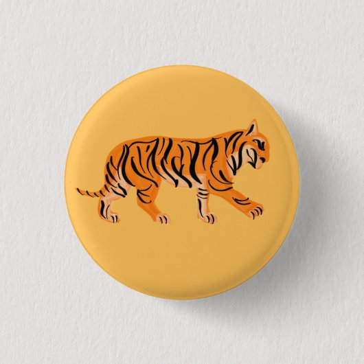 Badge Rond 2,50 Cm Bouton Tiger (Devant)