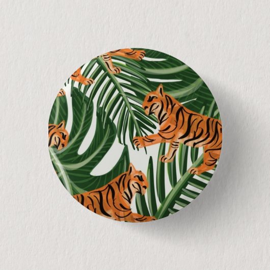 Badge Rond 2,50 Cm Bouton Tiger (Devant)