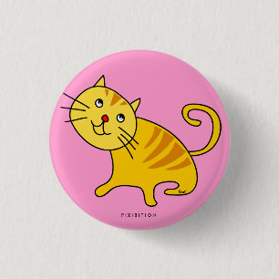 Badge Rond 2,50 Cm Bouton timide de chat