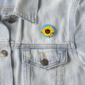 Badge Rond 2,50 Cm Bouton tournesol (En situation)