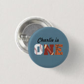 Badge Rond 2,50 Cm Bouton Tout Étoile Premier Anniversaire (Devant & derrière)