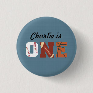 Badge Rond 2,50 Cm Bouton Tout Étoile Premier Anniversaire